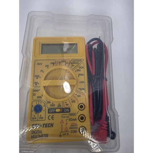 Cen-Tech 7 Function Pocket Digital MultiMeter/ MultiTester Yellow With Case - Picture 5 of 5